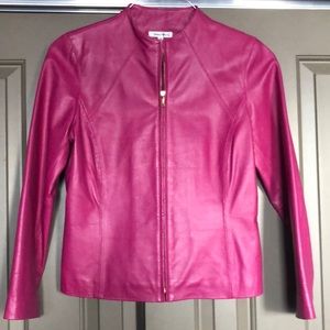 Yvonne Le Marie pink leather jacket